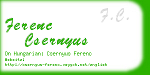 ferenc csernyus business card